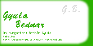 gyula bednar business card