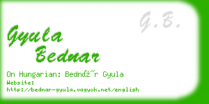 gyula bednar business card